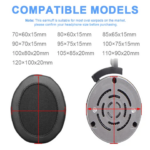 KUTOU Universal Oval Replacement Earpads Soft PU Memory Foam Earpad Ear Pads Cushions Earmuff Cover Cups Headphone Repair Parts (New)