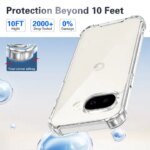 Google Pixel 9A Case Shockproof Silicone Bumper Air Cushion Clear Matte Back Cover Hard Phone Case Google Pixel 9A 5G (New)