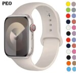 Silicone Band For Apple Watch strap 44mm 45mm 40mm 41mm 42-38mm 45 mm sport bracelet iwatch series 8 7 6 5 4 3 SE 9 Ultra 2 49mm (New)