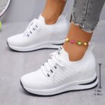 New Women Platform Sneakers Spring Fashion Women Vulcanize Shoes Lace-up Mesh Breathable Women Casual Shoes Tenis Feminino (New)