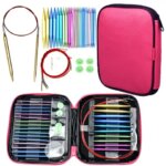 26 Pcs Circular Knitting Needles Set Interchangeable Bamboo Tip Needles for Yarn Knitting Crochet Projects Knitters Craft Gift (New)