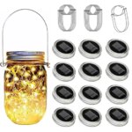 Solar Powered Mason Jar Lid Insert Fairy String Vine Led Lantern Lights Patio Garden Bottle Porch Night Wedding Party Decoration (New)