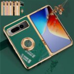 Plating Ring Holder Phone Case Google Pixel Fold Protective Cover Stand Back