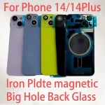 Back Glass Iphone 14 14 Plus Rear Housing Door 14 14 Plus with Small Parts Metal Plate Magnetic with Camera Lens Bangladesh (New)
