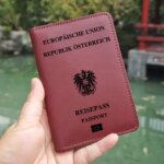 Engraving Name Republic of Austria Passport Holder Handmade Genuine Leather Austria Passport Cover Vintage Wallet Card Holder (New)