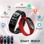 C1 Plus Smart Bracelet Watch Heart Rate Blood Pressure Sleep Message Remind Fitness Tracker Waterproof For Men Women Students (New)