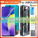 AMOLED Xiaomi Mi 10 5G LCD Display with Frame Touch Screen Digiziter Assembly Xiaomi Mi 10 Pro 5G Display Replacement (New)