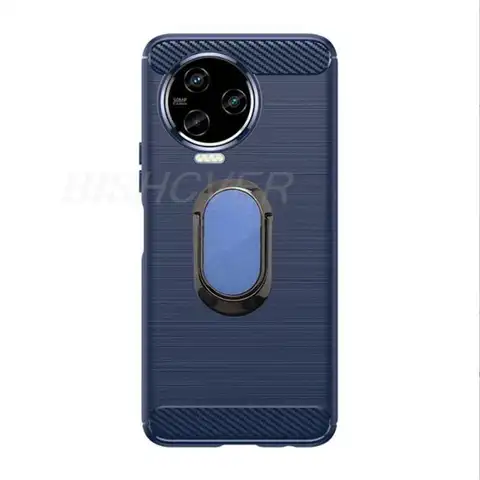 S2ad217c2fc394a71a9c58cfd9257642dv_480x480q75 Brushed Carbon Fiber Silicone Shockproof Case Infinix Note 12 Pro NFC 4G X676B 67 2022 Magnetic Ring Cover (New) - Image 1