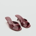 Womens Red Thin Heels Sandals 2026 Summer New Slip-On High Heel Open-Toe Clog Shoes Fashion Women Stiletto Party Dress Slipper (New)