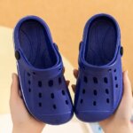 Bebealy New Women Slide Sandals Outdoor Breathable Beach Sandals Home Women EVA Flat Sandals Casual Nonslip Soft Hole Slippers (New)