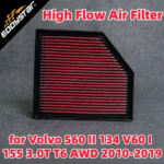 High Flow Sport Air Filter for Volvo S60 II 134 V60 I 155 3.0T T6 AWD 2010-2019 Washable Racing Intake Filters (New)