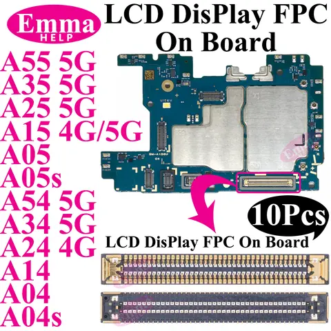 S2c747b05bc6142bbbca4613d92e9a80d1_480x480q75 Connector FPC LCD Screen Motherboard Samsung A15 A55 A35 A25 A05 A54 A34 A24 A14 A04 Display FPC On Board 78pin 10pcs (New) - Image 1