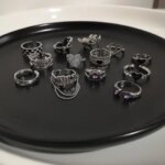 Enamel Heart Rings Gothic Fashion Cool Y2K Rings For Women Vintage Chunky Finger Girl Party Jewelry Gift (New)