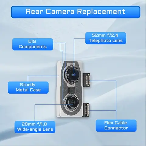 S2cc1c522727a4fe4963f564e00c72a50s_480x480q75 OEM Rear Camera iPhone X XR XS XS MAX Main Back Camera Replacement iPhone XS Main Rear Camera with Flex Cables 4K Video (New) - Image 1