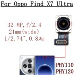 Front  Rear Camera For Oppo Find X7 Ultra Frontal Selfie View Wide Back Facing Main Camera Flex Cable Mobile Replacement (New)
