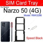 SIM Card Tray Realme Narzo 50 Pro 50A Prime 50i Prime 4G 5G Dual Sim Card Slot Socket  Card Reader Holder Parts (New)