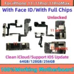 100% Working Unlocked Motherboard iPhone 11/11Pro/11Pro max with/NO Face ID Mainboard Support iOS Update Cleaned iCloud Bangladesh (New)
