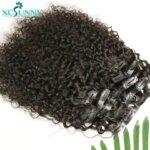 Seamless Curly Human Hair Clip Ins Burmese PU Clip In Hair Extensions Human Hair 200g 240g Invisible Clip Ins Human Hair (New)