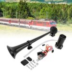 Loud Car Horn 12V Trumpet Air Horn Kit Chrome Zinc for SUV Truck Boat Train Universal Direct Replacement (New)