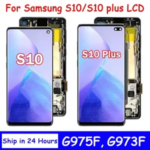 TFT Quality with Frame Samsung S10 Plus S10+ G975F Lcd Display Digital Touch Screen Samsung S10 G973F Screen Replacement Bangladesh (New)