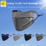 SPF 50+ Breathable Ice Silk Face Cover UV Face Shield Washable Reusable Sun Protection Face Mask for Motorcycle Running Riding (New)