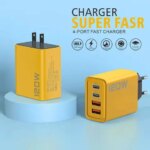 4 Ports 120W Charger Quick Charge 3.0 USB C PD Type C USB Phone Chargers Fast Charging Adapter For iPhone Samsung Xiaomi Huawei (New)