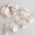 1Yard Vintage Floral Ribbons with Hollow Lace Trim Straps for Gift Wrapping Headwear Bow Hair Clip DIY Crafts Sewing Accessories (New)