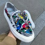 Summer Fashion New Mens Charm Graffiti Pattern Canvas Shoes Luxury Designer Breathable Casual Loafers Walking Sneakers Flats (New)
