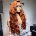 Ginger Orange Honey Blonde Color Body Wave Full Soft 13X4 HD Lace Frontal Wig For Women Prepucked Bleached Knots Glueless Wigs (New)