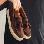 Suede Leather Handmade Loafers Leisure Walk Male Casual Shoes New Design Casual Slip on Flats Versatile Driving Shoes Moccasins (New)