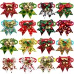 50pcs Christmas Dog Bowtie Snowman Christmas Tree Small Dog Cat Bow Tie Collar for Dogs Pets Grooming Supplies Dog Accessories (New)