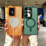 Samsung Galaxy S25 Ultra Luxury Magsafe Magnetic Holder St Phone Case Samsung S24 S25 Plus Lens Film Protective Cover (New)