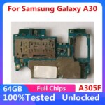 Unlocked For Samsung Galaxy A30  A305F Motherboard A305FD A305G Mainboard Logic Board  Full Chips Clean IMEI Android (New)