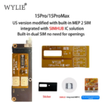 Wylie Built-In Double-SIM MEP Slot Card Flex Cable Adapter eSIM to Dual SIM Card Flex No Need Disassembly iPhone 15 Pro max (New)