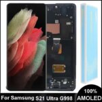 SUPER AMOLED S21 Ultra LCD Screen Samsung Galaxy S21 Ultra 5G Display G998 G998F G998B G998U LCD Display Screen Digitizer (New)