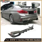 Car Prepreg Dry Carbon Rear Lip Diffuser Splitters Flaps For BMW 5 Series F90 M5 Sedan 2017-2022 Diffuser Bumper Guard Body Kits (New)