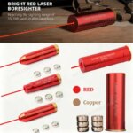 New Red Dot Laser Red Copper Boresight CAL Cartridge Bore Sighter for Hunting Gun Scope Adjustment .223 5.56 7.62 9MM .308 12GA (New)