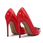 High Heel Pumps Women Sexy Temperament Shoes Pointed Toe Work Shoes Wedding Party 12cm Heel Stilettos Plus Size 35-46 (New)