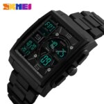 SKMEI 1274 Watwrproof EL Light Digital Wristwatches Relogio Masculino Men Fashion Watches Count Down Chronograph Alarm Sport Wat (New)