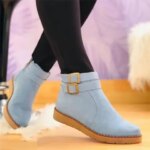 Women Boots Autumn Winter New Side Zipper Ankle Boots Women Low Heel Low Tube Student College Style Shoes Women Botas De Mujer (New)