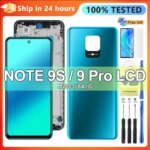 AMOLED Display for Xiaomi Redmi Note 9S Lcd M2003J6A1G Display Touch Screen with Frame for Redmi Note 9 Pro Screen Replacement (New)