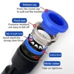 50 100 500 PCS Pneumatic Push-in Straight Reducer Fitting Air Hose Tube Connector PU Pipe OD 4 6 8 10 12 14mm Quick Union (New)
