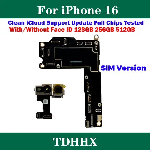S33874eb9326444b2ade34d6e6b0ea346m_480x480q75 SIM Version With Face ID Motherboard Logic Board For IPhone 16/16Pro/16pro Max 128/256/512GB System Update Compatible (New) - Image 1