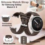 Original Silicone Leather Watch Strap for Samsung Galaxy Watch9 Daily Sport Replacement Band for Watch 8 40mm 44mm Classic 46mm (New)