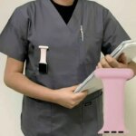 Silicone Nurse Watch Pin Bracelet Sport Brooch Solid Color Watch B Pocket Watch Design Wristb Apple Watch 7~1 SE (New)