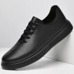 Leather Increased Height British Shoes Simple White Interview Business Casual Shoes Mens Versatile Mens Oxford Shoes Anti Slip (New)
