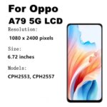 672 LCD Oppo A79 LCD CPH2557 CPH2553 Display Touch Screen Digitizer Panel Assembly Oppo A79 5G LCD Display with Frame (New)