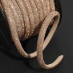 4/6/9mm Half Round Crystal Rhinestone Rope Diamond Drawstring Cotton Cord 10-50Yard for Sandals Shoes Hat DIY Craft (New)