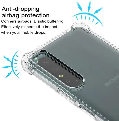 S34fe3a9cc0534c7481b89d77ecca8402w_480x480q75 Sony Xperia 1 5 10 V IV III II Reinced Corners Shockproof Soft TPU Airbag Clear Case Xperia1 Xperia5 Xperia10 (New) - Image 1