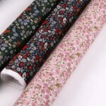 Europe Style Printed Fabric Beauty Pink Color Florals Background 100% Pure Cotton 80S Fabrics for Sewing Woman Dress Designer (New)
